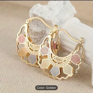 Chic Multicolor Gold Hoop Earrings
